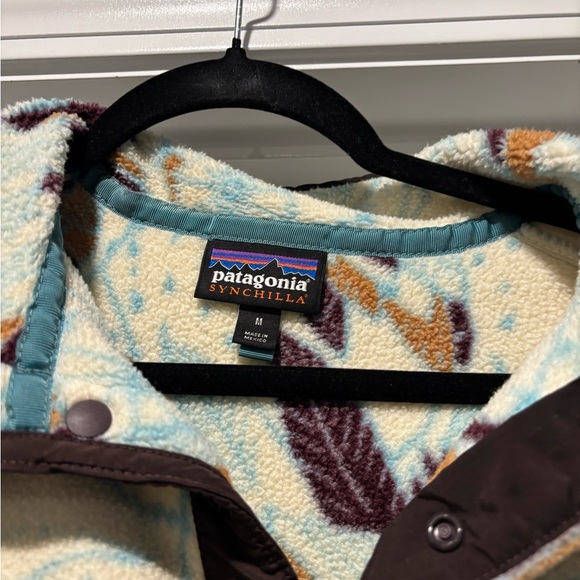 Patagonia Synchilla Fleece Pullover Women’s Medium Owl Harvest Moon Snap - Picture 2 of 3